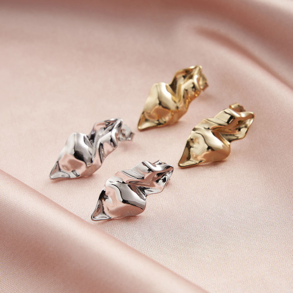 Simple Temperamental Sterling Silver Gold-plated Earrings