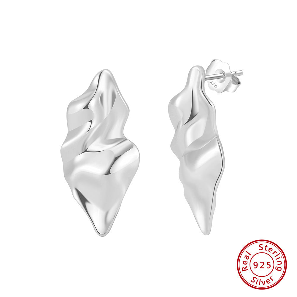 Simple Temperamental Sterling Silver Gold-plated Earrings